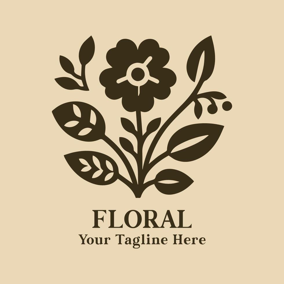 Floral Simple Logo Illustration Design vector