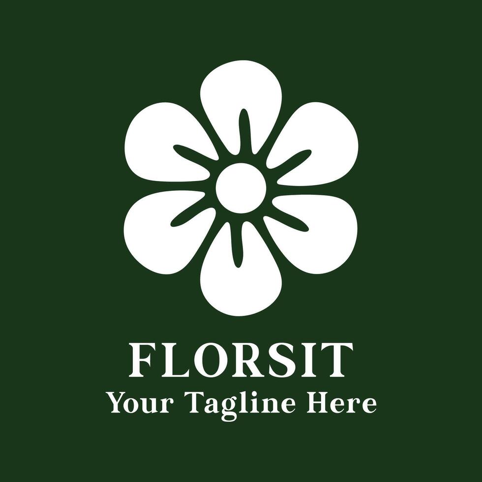 Logo Simple Flower Design Silhouette vector