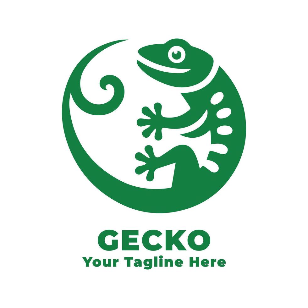 Illustration Gecko Simple Logo Design vector
