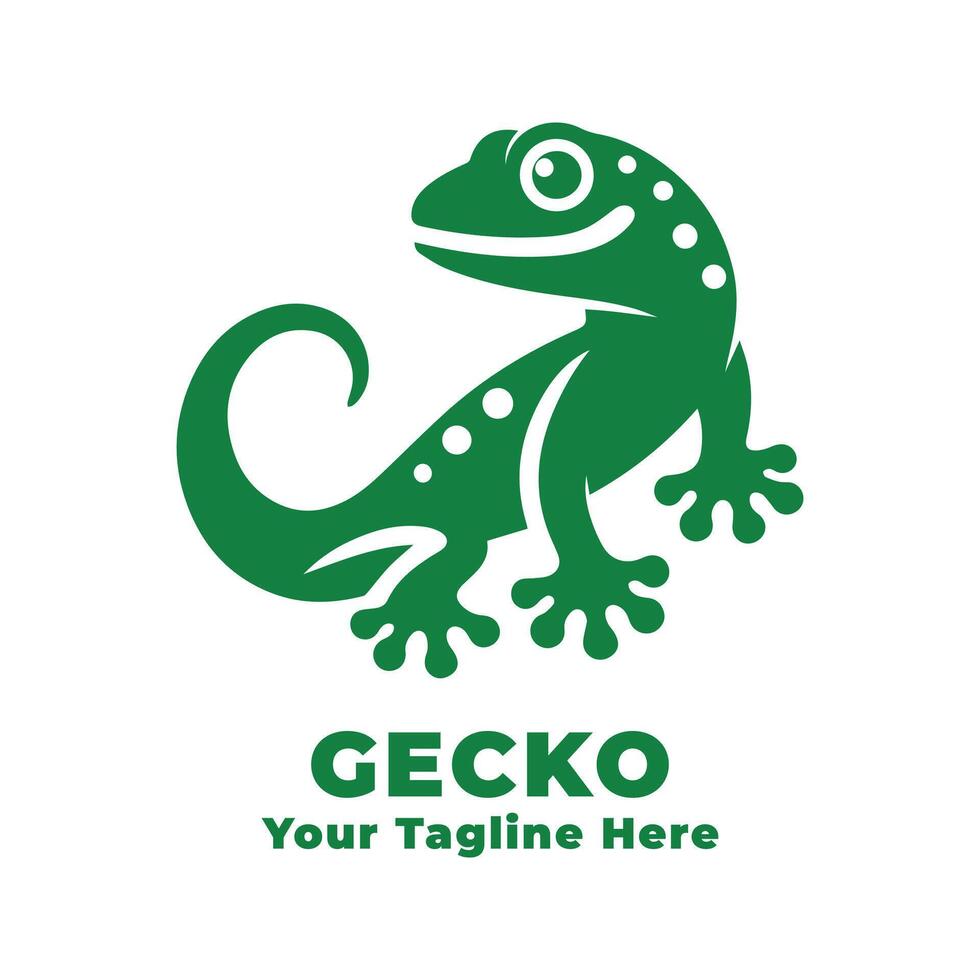 Simple Gecko Logo Illustration With Green Concept vector