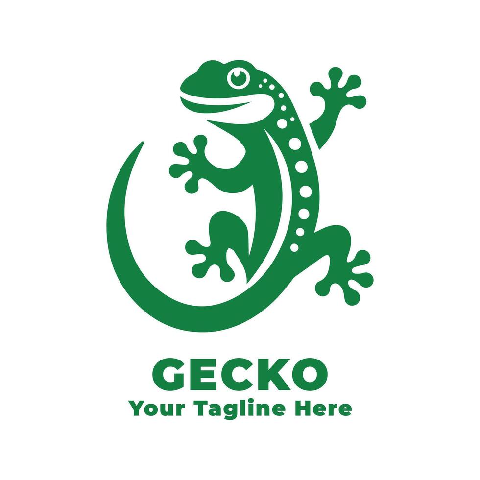Gecko Logo Simple Illustration With Flat Background vector