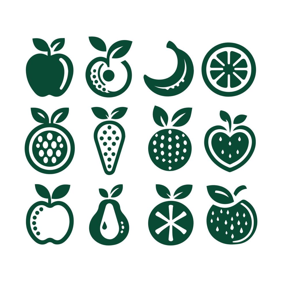 Fruits Set Collection Design With Flat Background vector