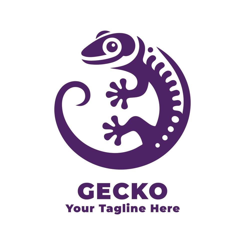 Gecko Simple Logo Design With Flat Background vector
