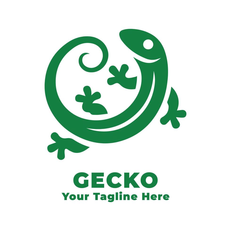 Logo Gecko Simple Design With Green Concept vector