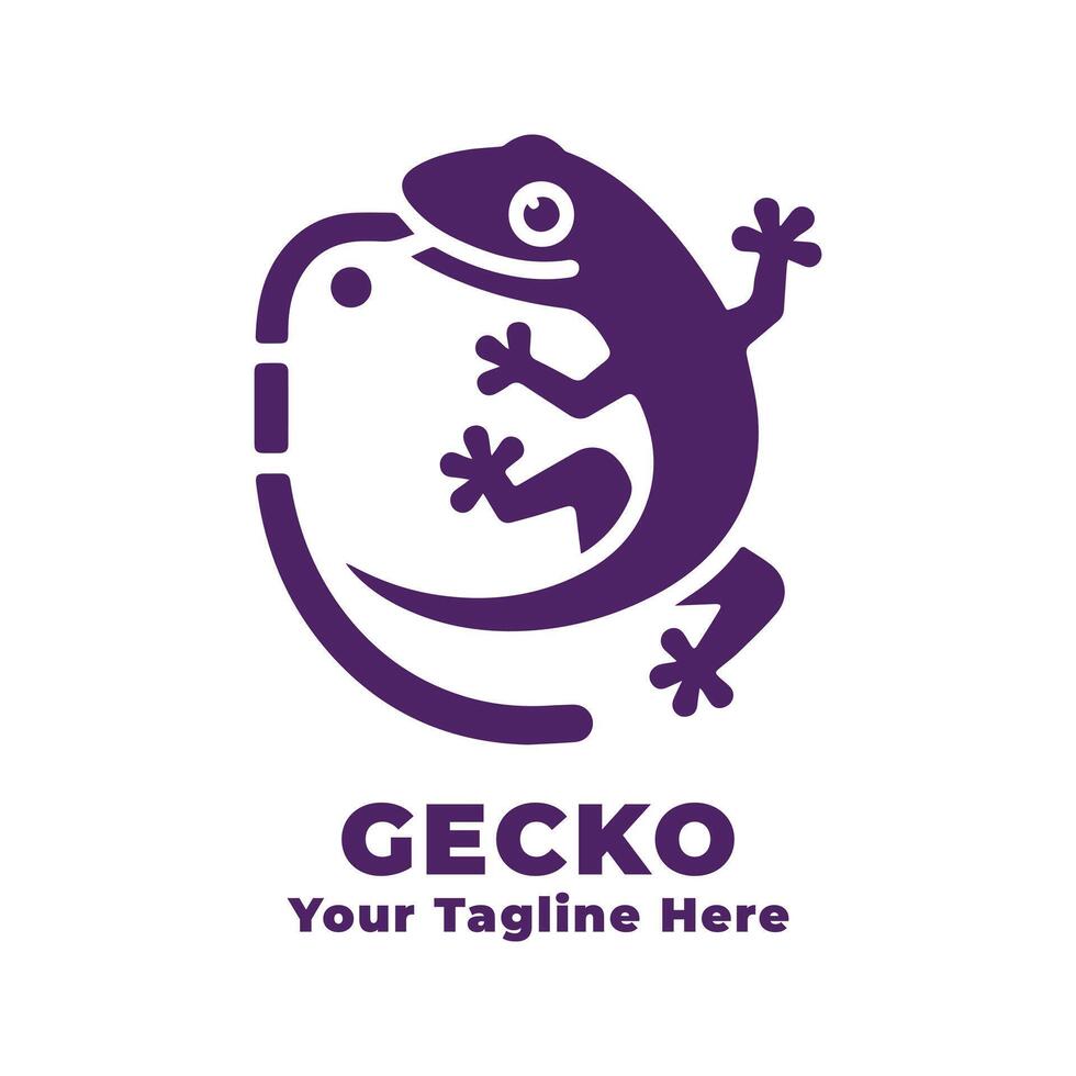 Simple Logo Gecko Design vector