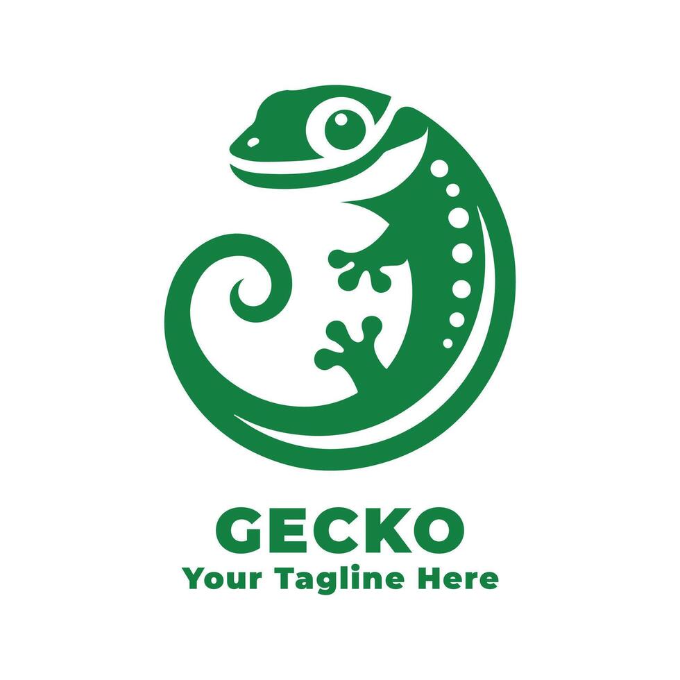 Simple Gecko Logo Design With Green Concept vector