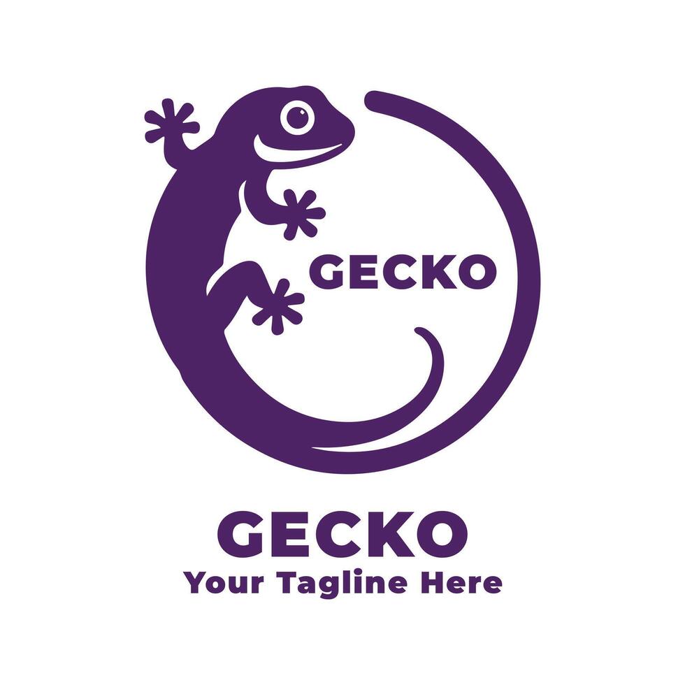 Logo Simple Gecko Design With Purple Concept vector