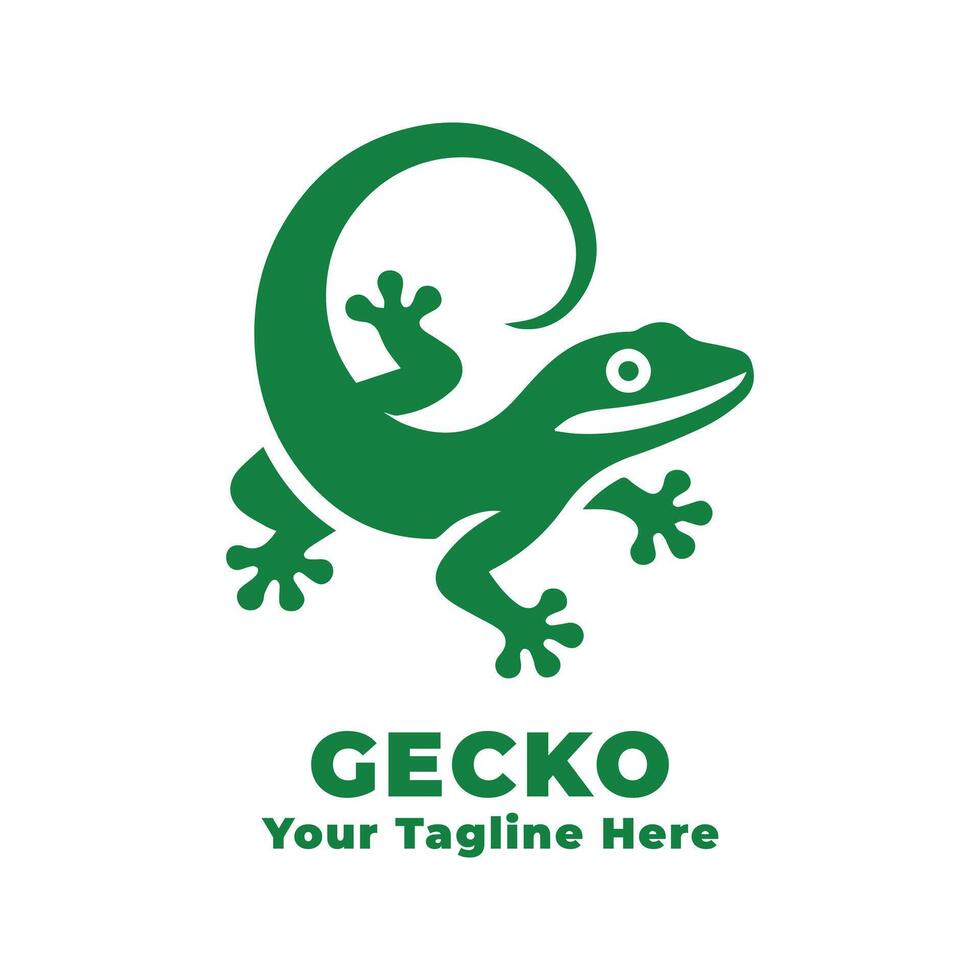 Logo Gecko Simple Design With Flat Background vector