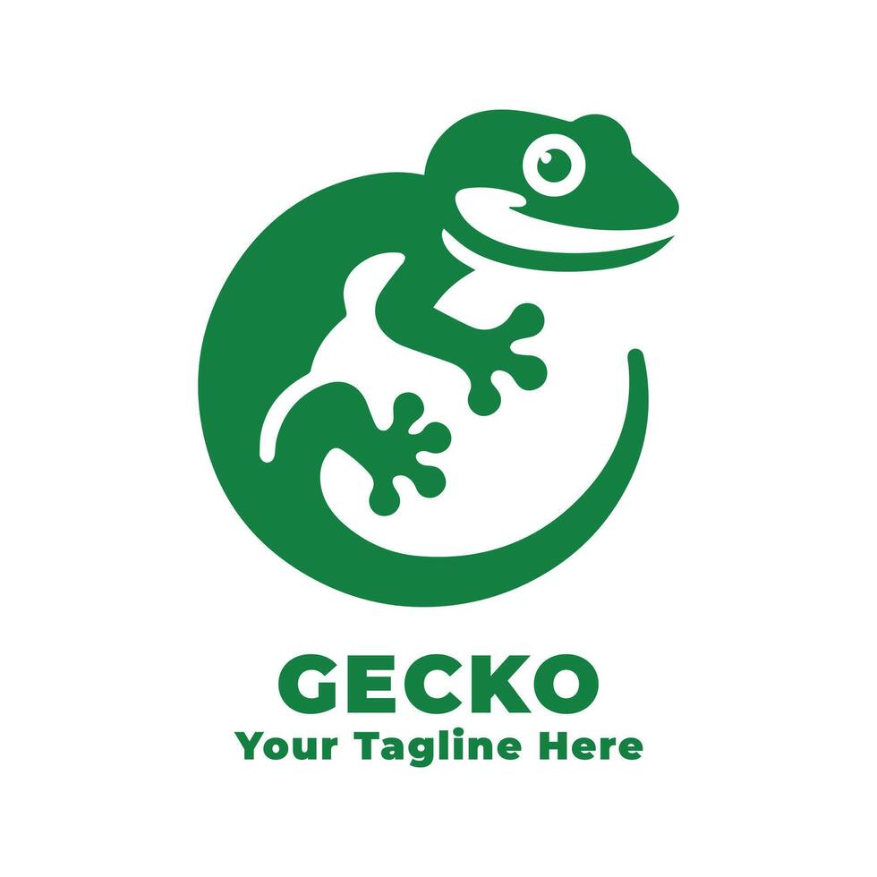 Gecko Logo Simple Illustration Design vector