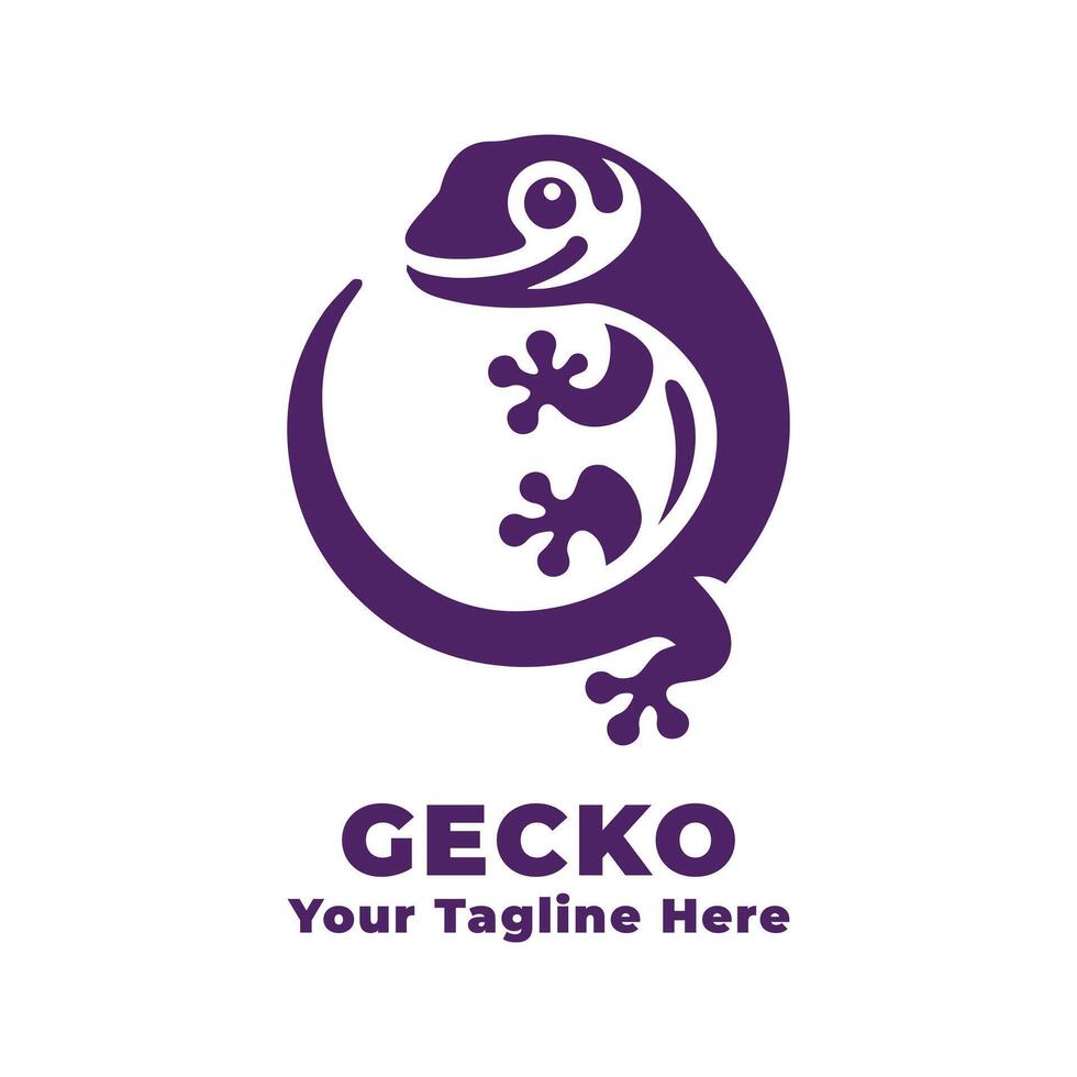 Logo Simple Gecko Illustration Design vector
