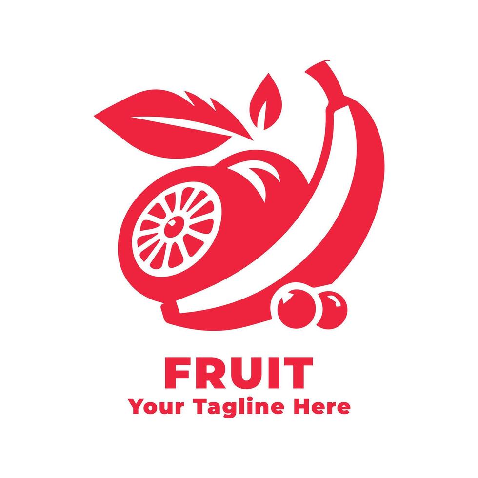 Logo Simple Fruit Design With Flat Background vector