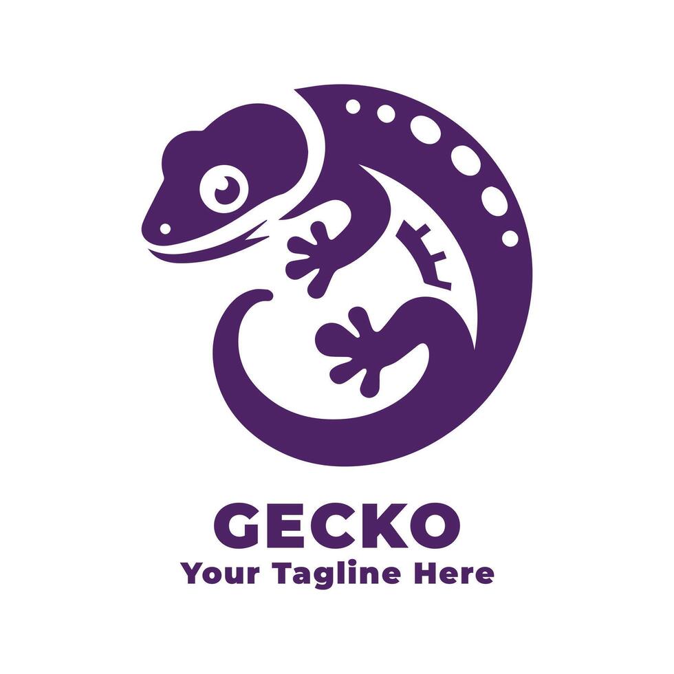 Logo Simple Gecko Design Silhouette vector