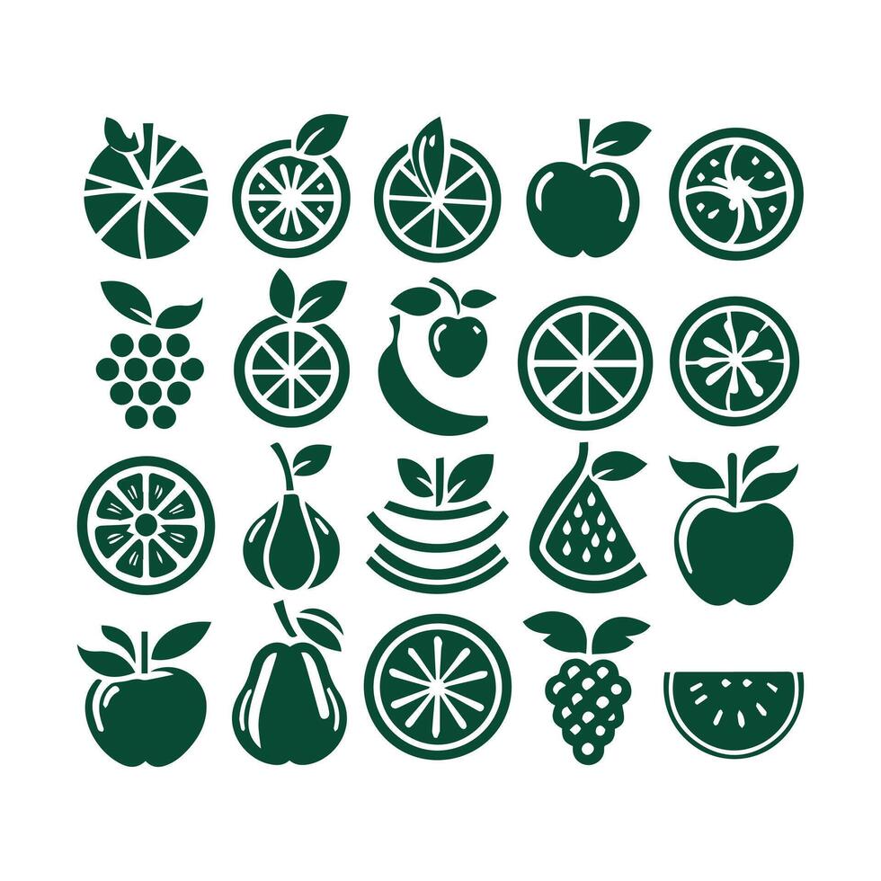 Fruits Set Collection Illustration With Flat Background vector