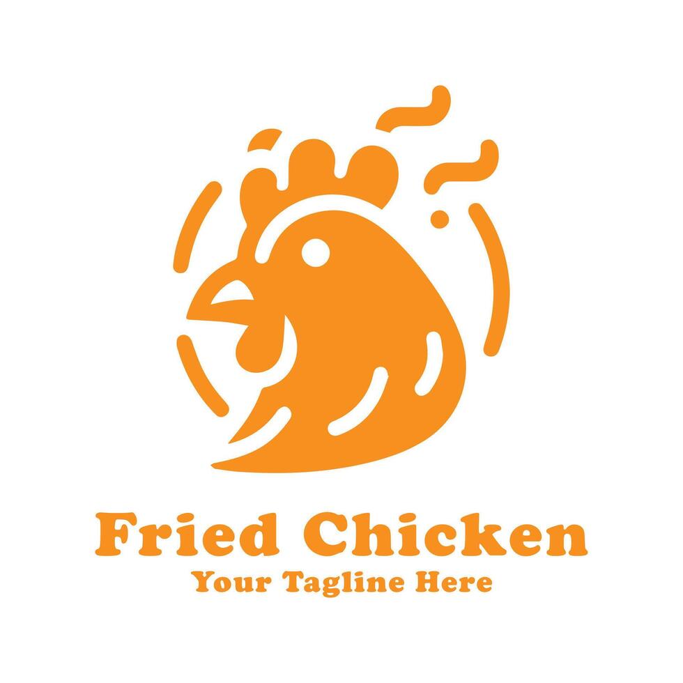 Logo Fried Chicken Simple Illustration Silhouette vector
