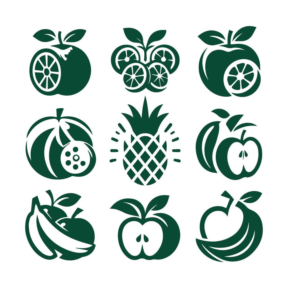 Fruits Set Collection Design vector