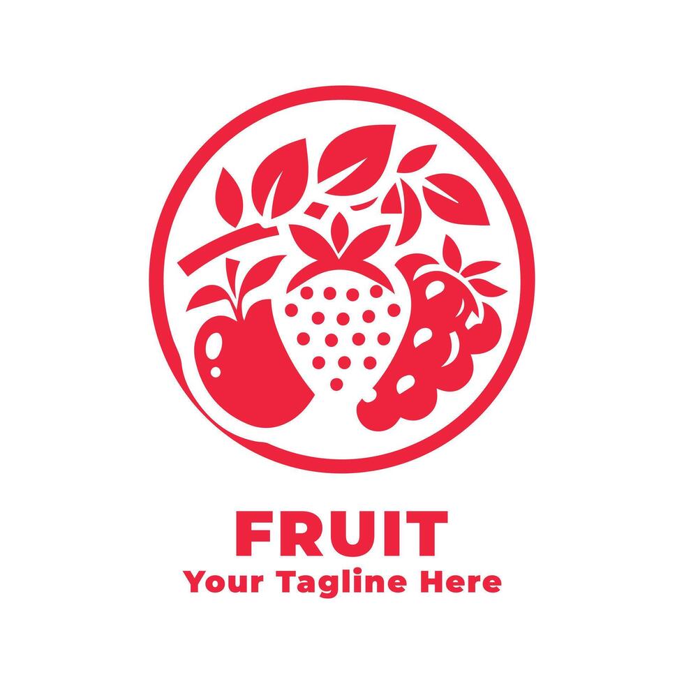 Logo Simple Fruit Design Silhouette vector