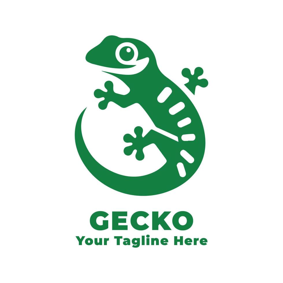 Logo Gecko Simple Illustration With Green Concept vector
