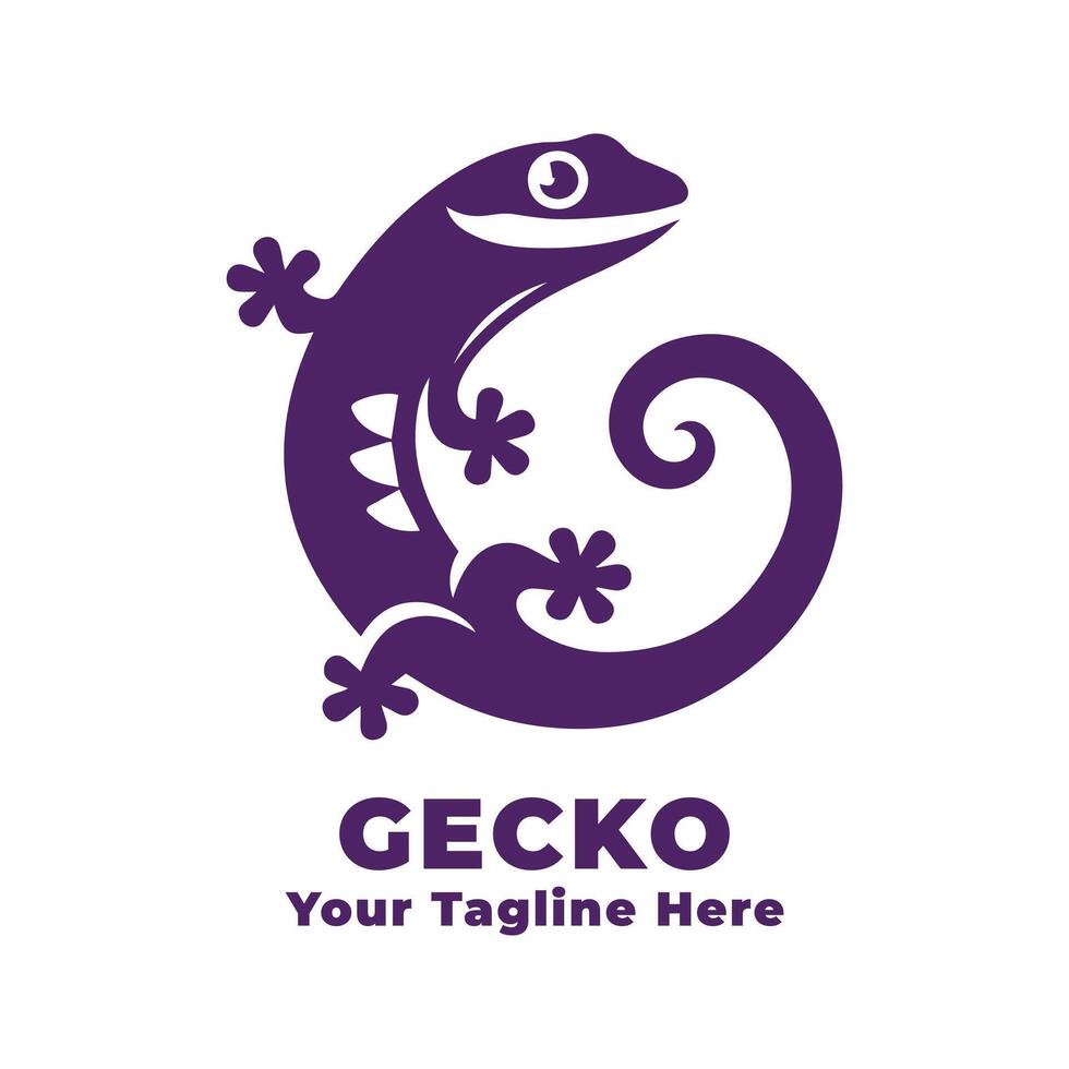 Gecko Simple Logo Illustration Design vector
