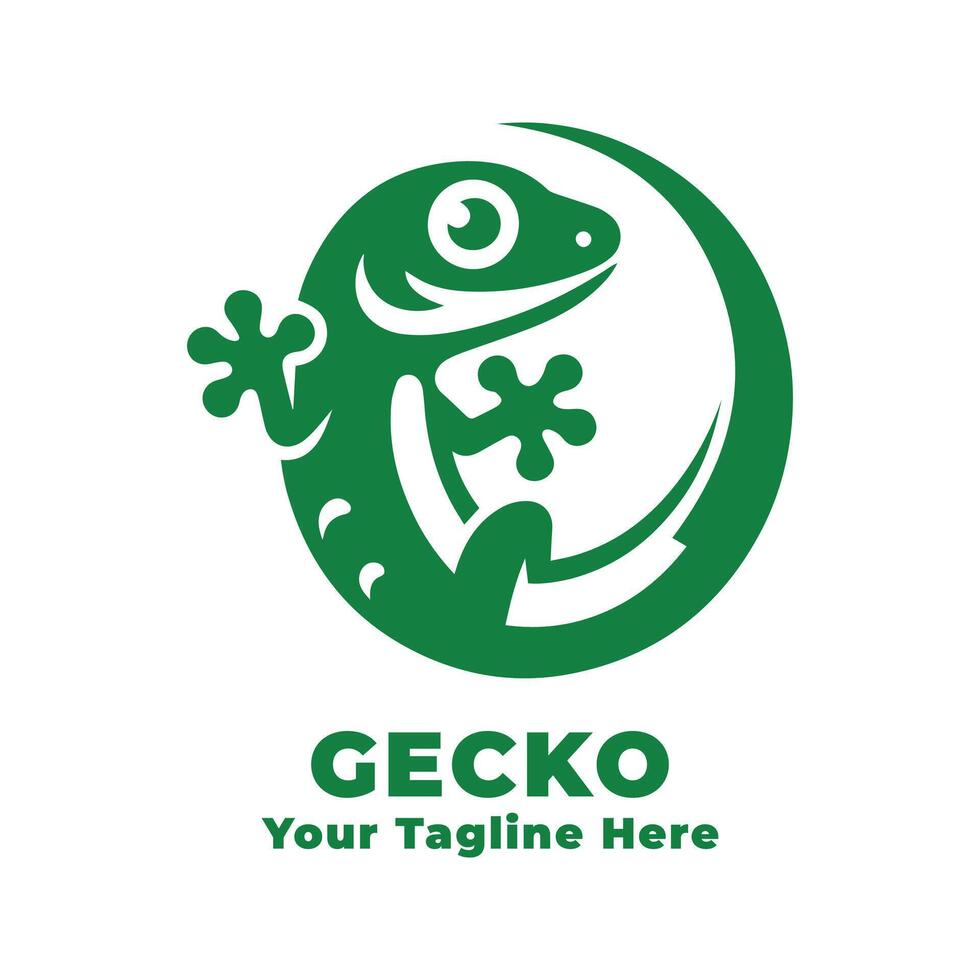 Logo Gecko Simple Design Silhouette vector