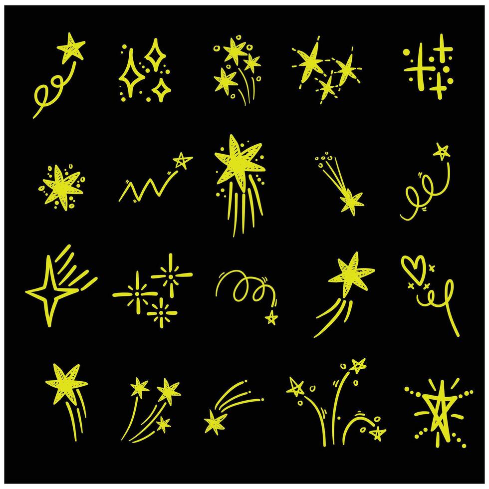 Scribble stars With illustration style doodle and line art vector