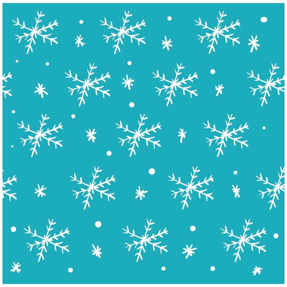 Snowflakes With illustration style doodle and line art vector