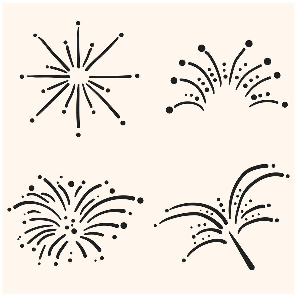New year beautiful decorations fireworks vector
