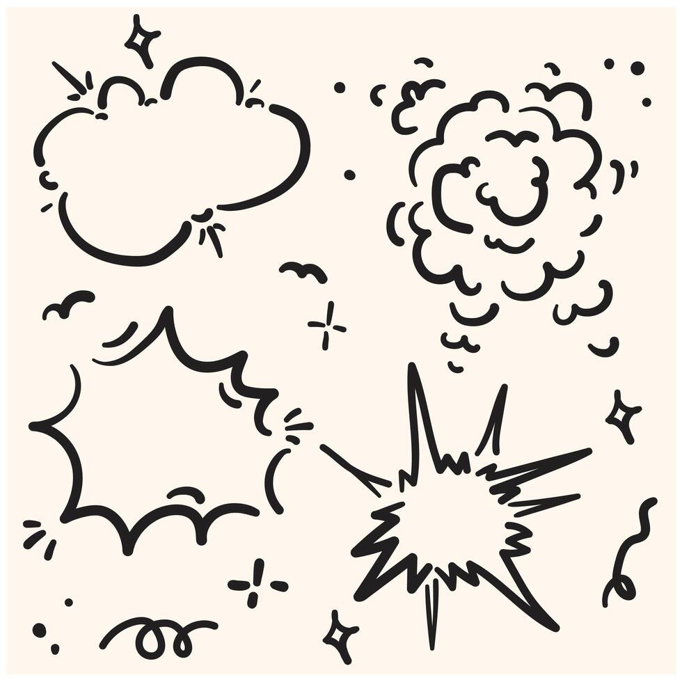 Cartoon clouds With illustration style doodle and line art vector