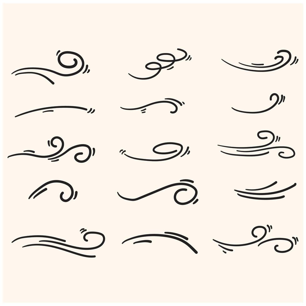 Wind With illustration style doodle and line art vector