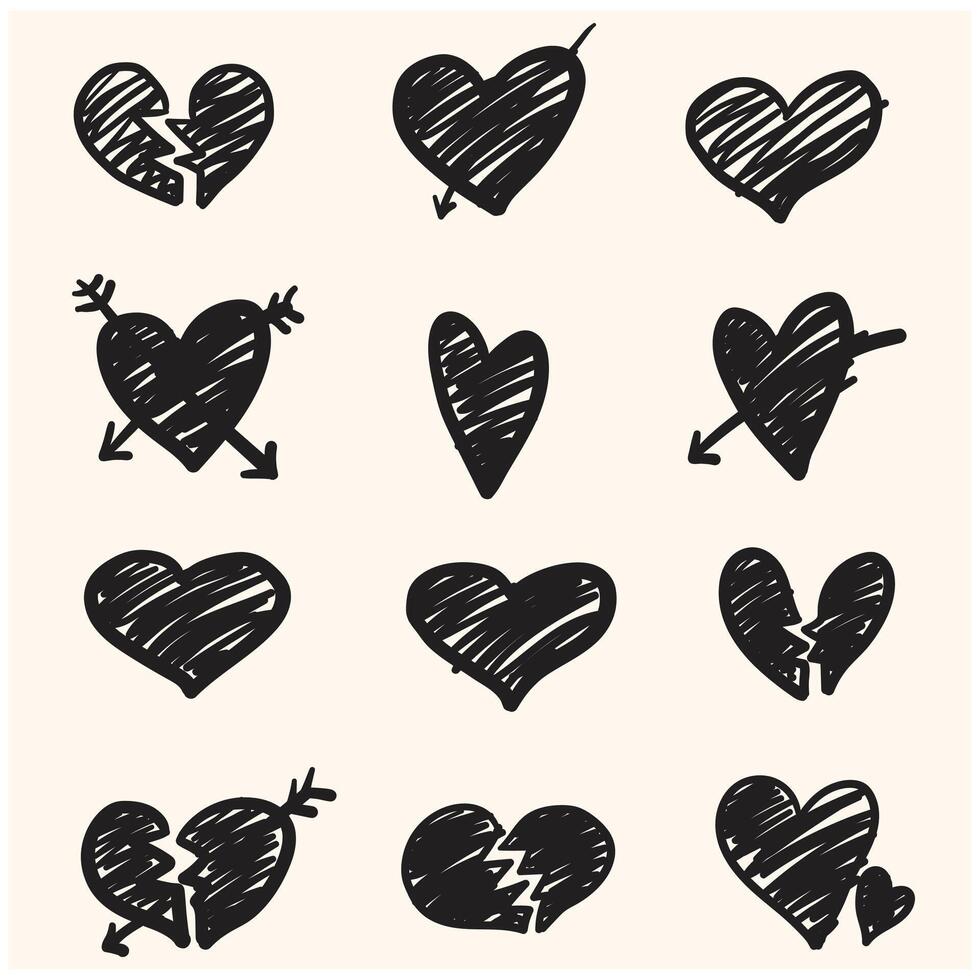 Love With illustration style doodle and line art vector