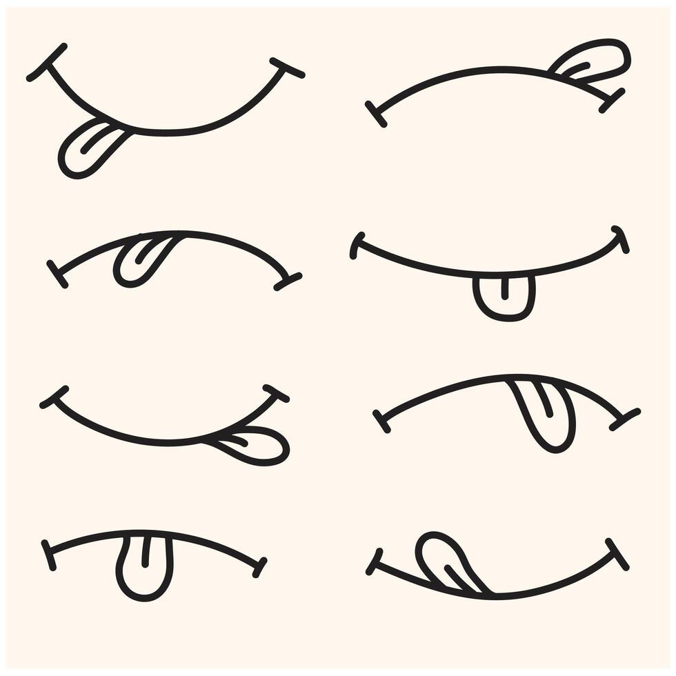 Smile emotions With illustration style doodle and line art vector