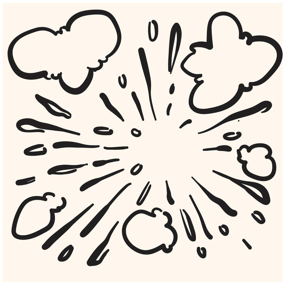 starburst With illustration style doodle and line art vector