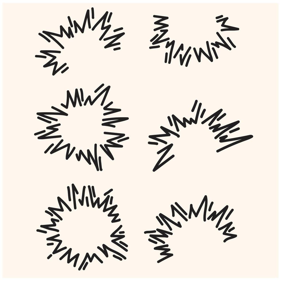 Comic explosion effect With illustration style doodle and line art vector