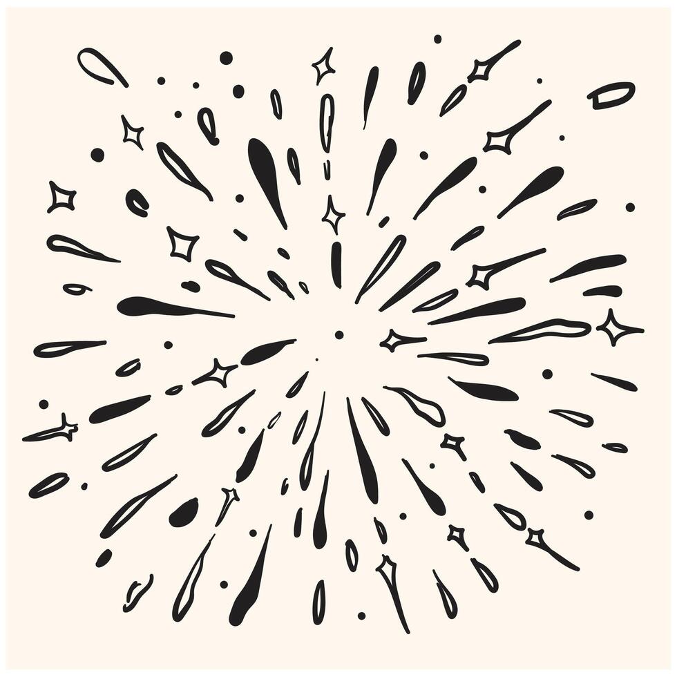 Sparkle hand drawn with background cream vector