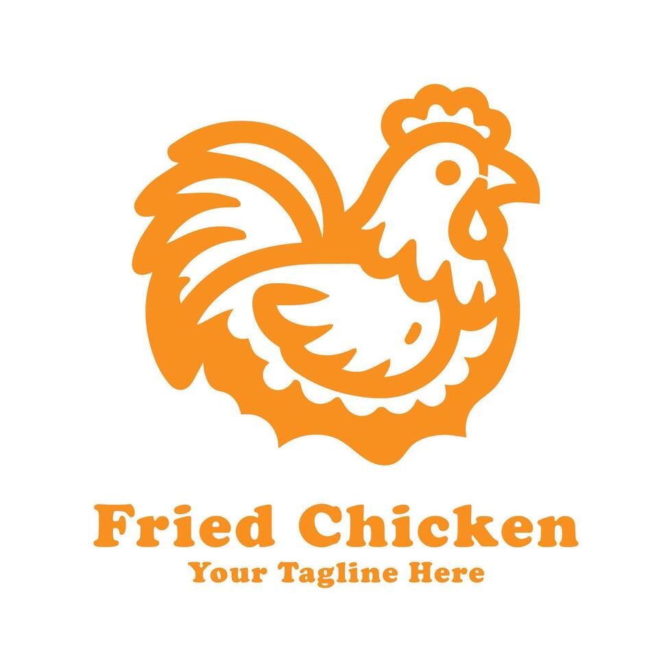 Logo Fried Chicken Simple Design vector