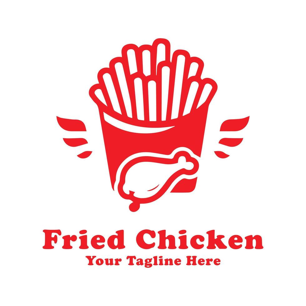 Logo Simple Fried Chicken Design Silhouette vector