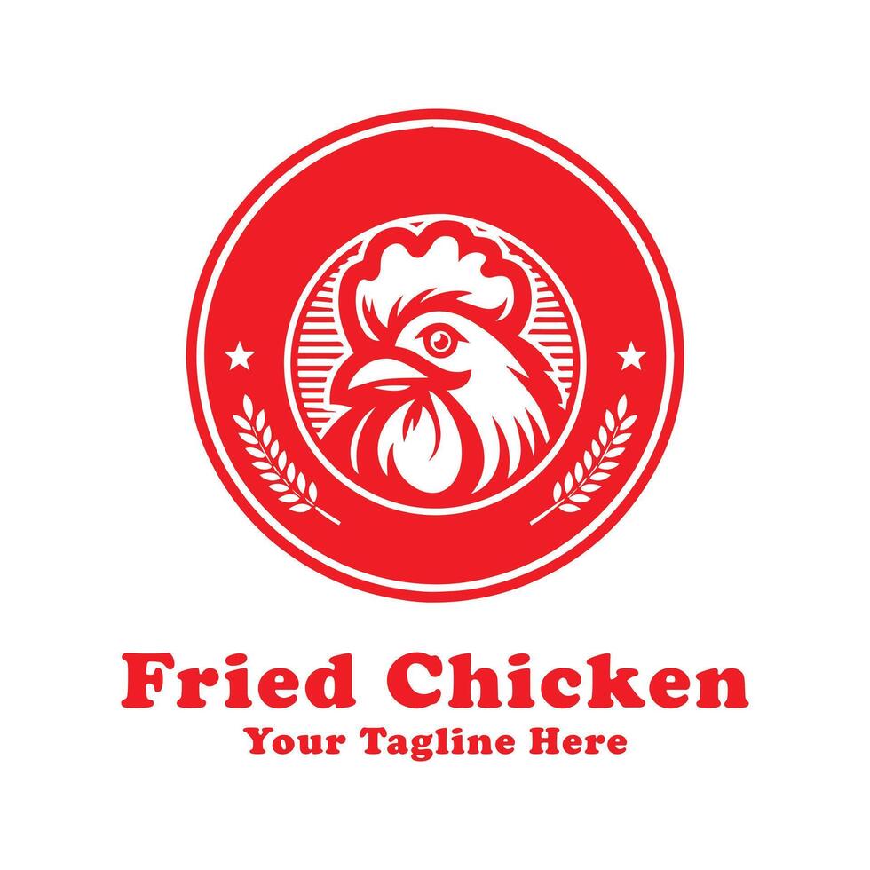 Simple Logo Fried Chicken Illustration Design vector