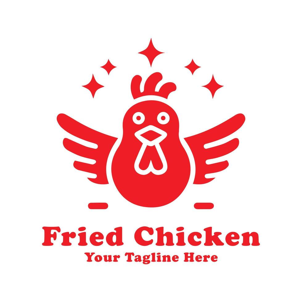 Simple Logo Fried Chicken Design Illustration vector