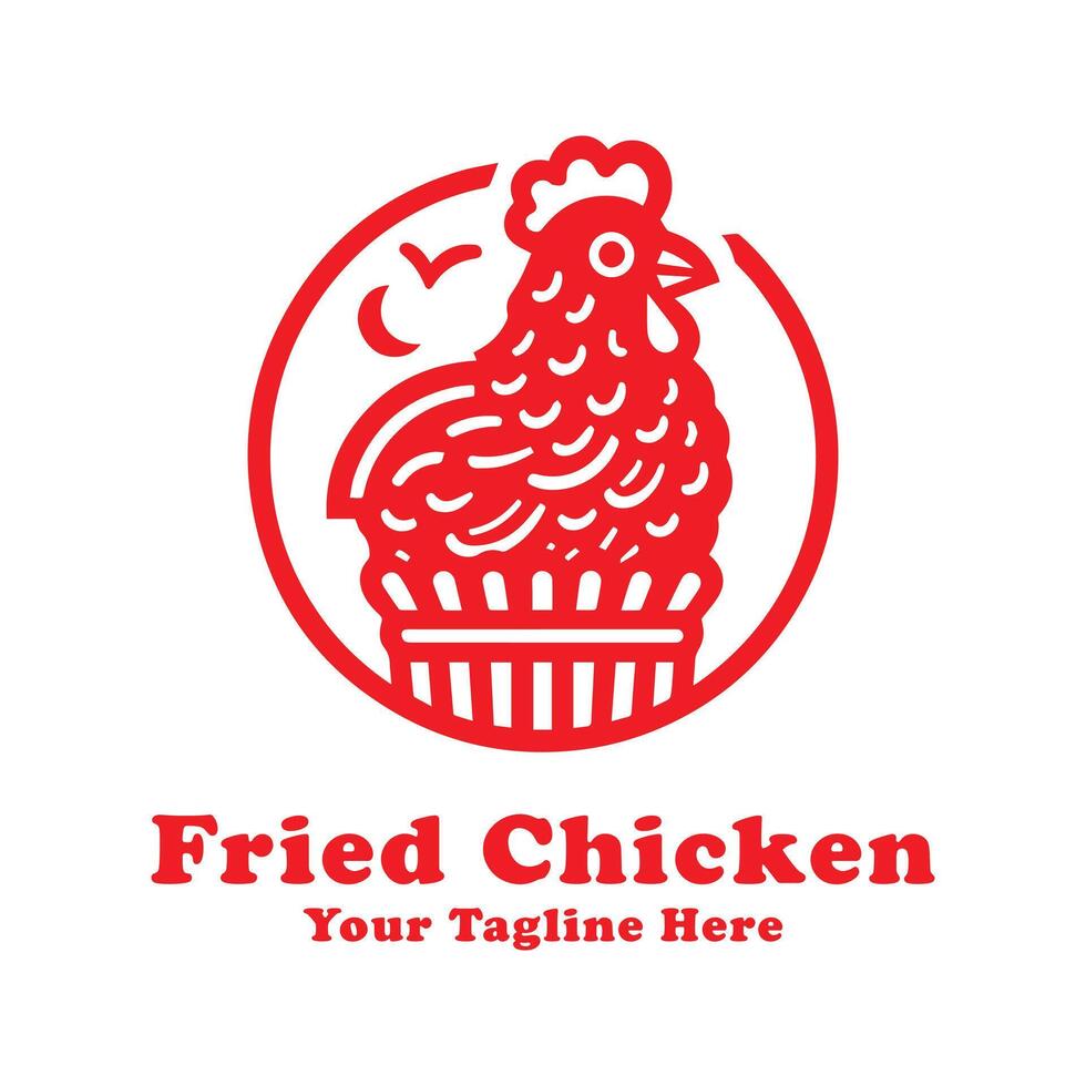 Simple Logo Fried Chicken Illustration vector