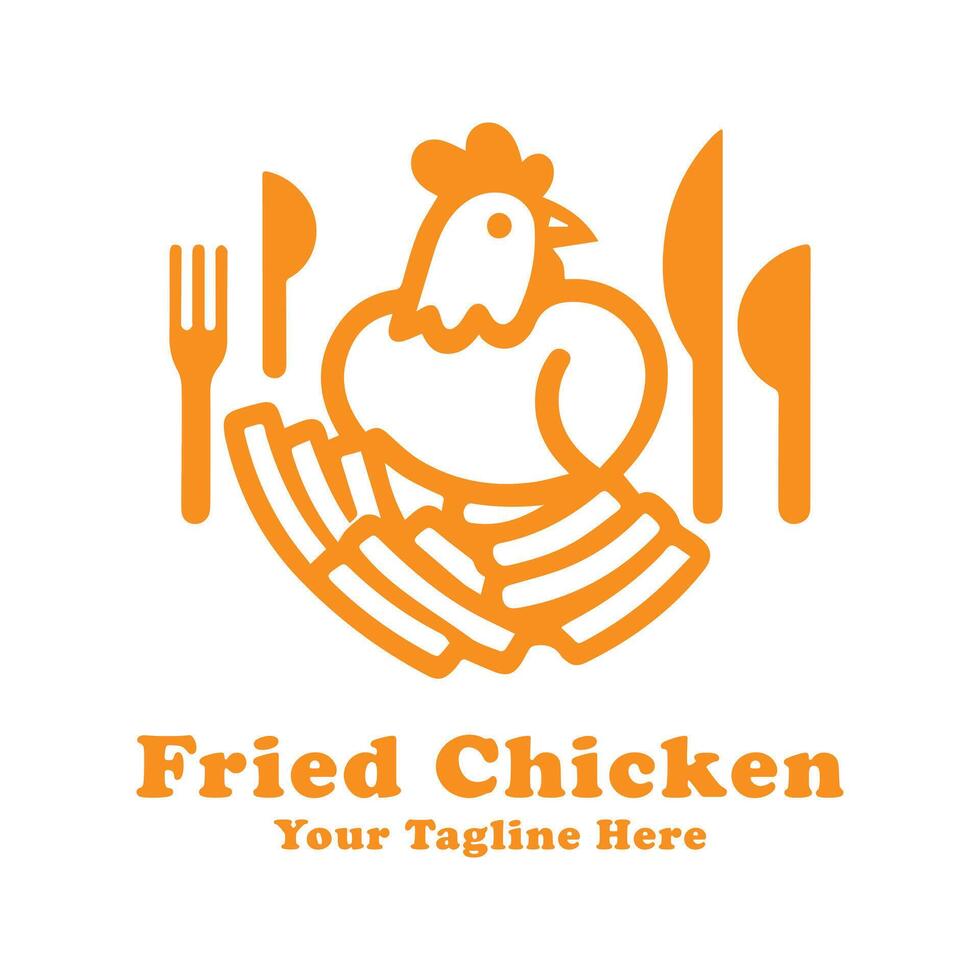 Fried Chicken Logo Simple Illustration Design vector