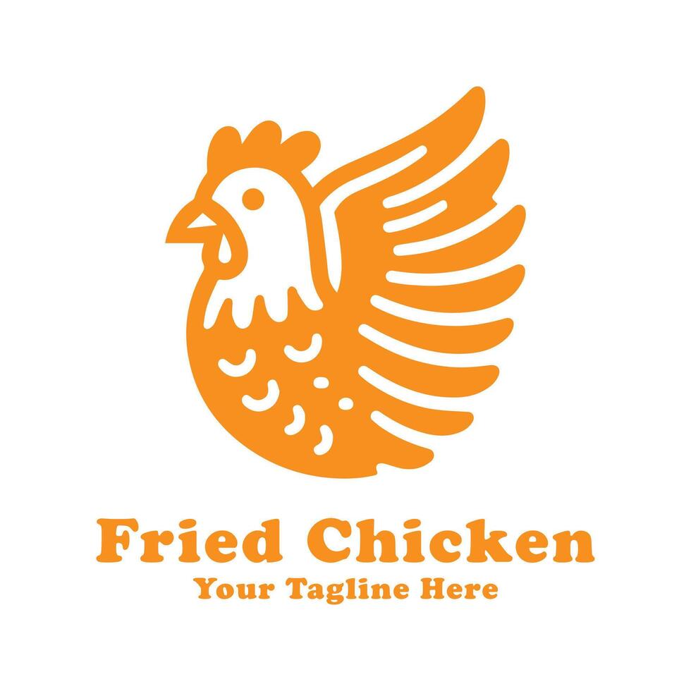 Simple Fried Chicken Logo Illustration Design vector