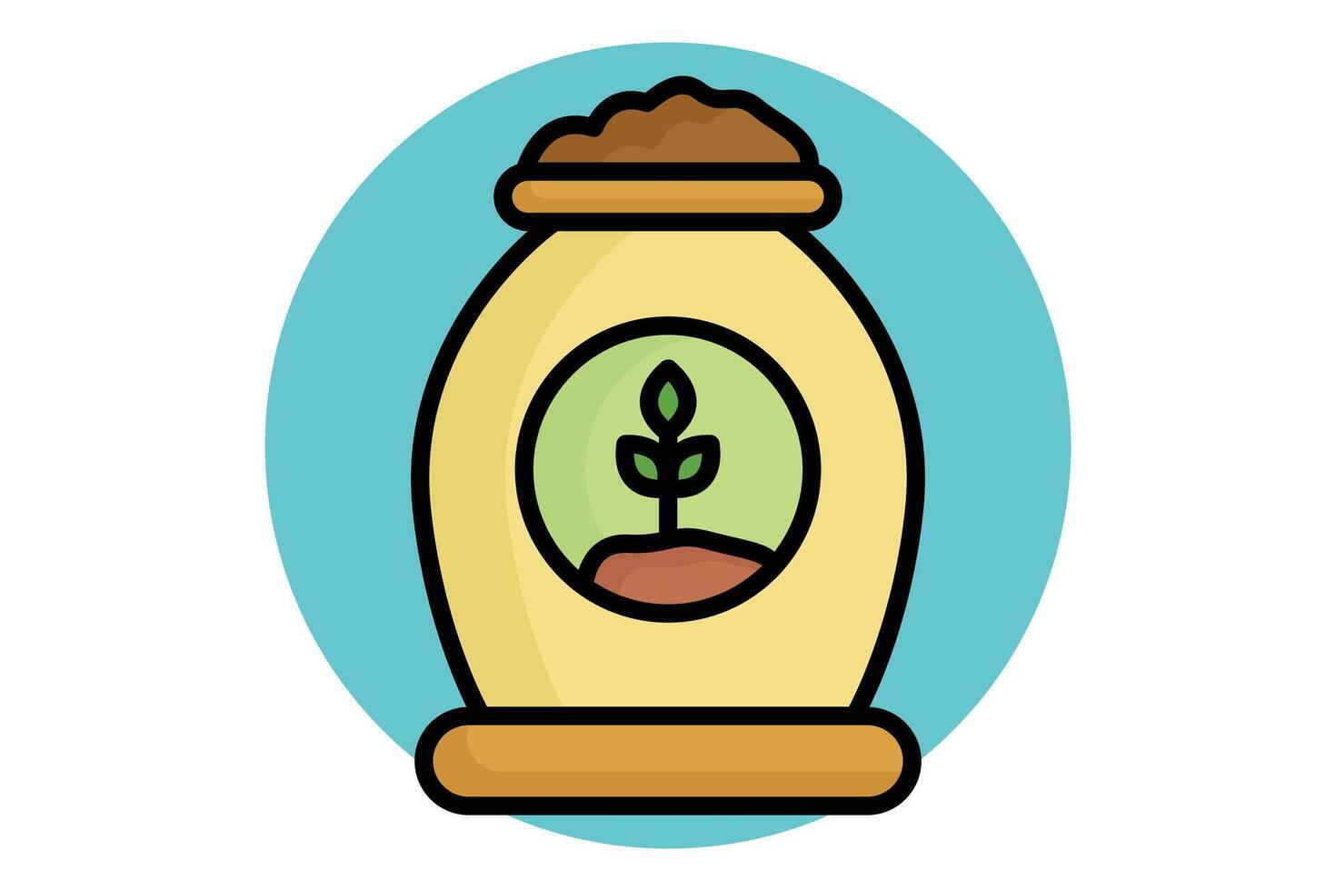 Fertilizer icon. colored outline icon style. icon related to gardening. gardening tools elements illustration vector