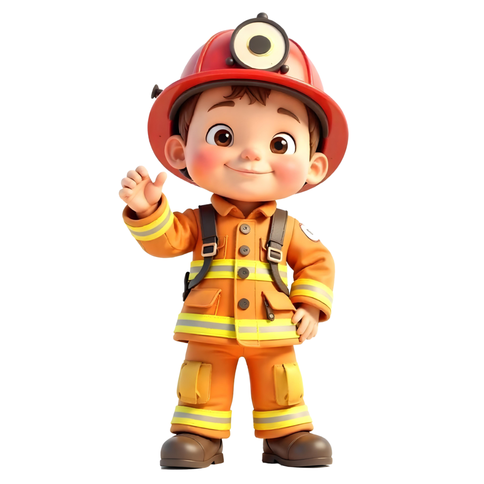 3d icon of fireman png