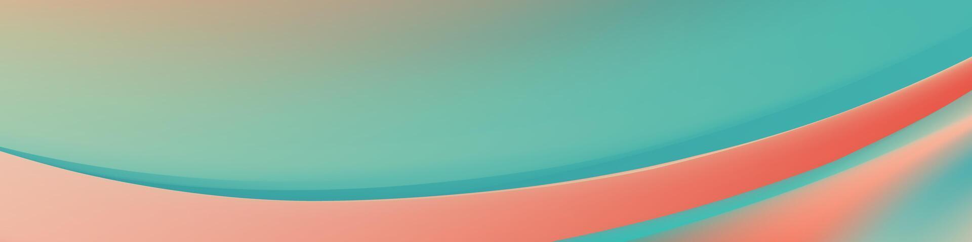 Abstract Teal Peach Gradient Background Curves Design Illustration vector
