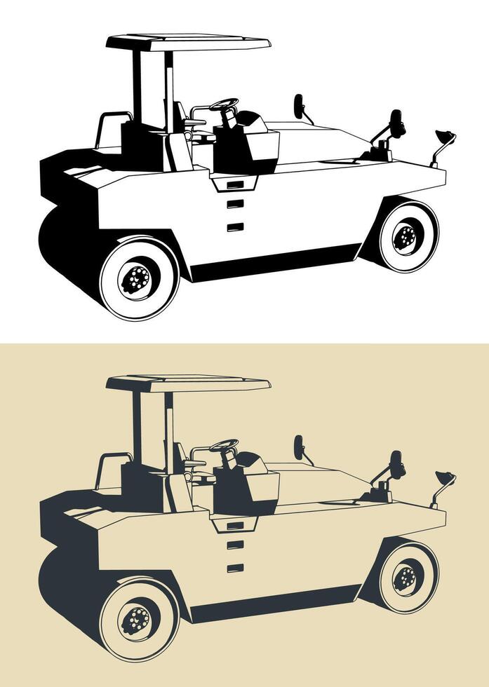 Pneumatic road roller vector