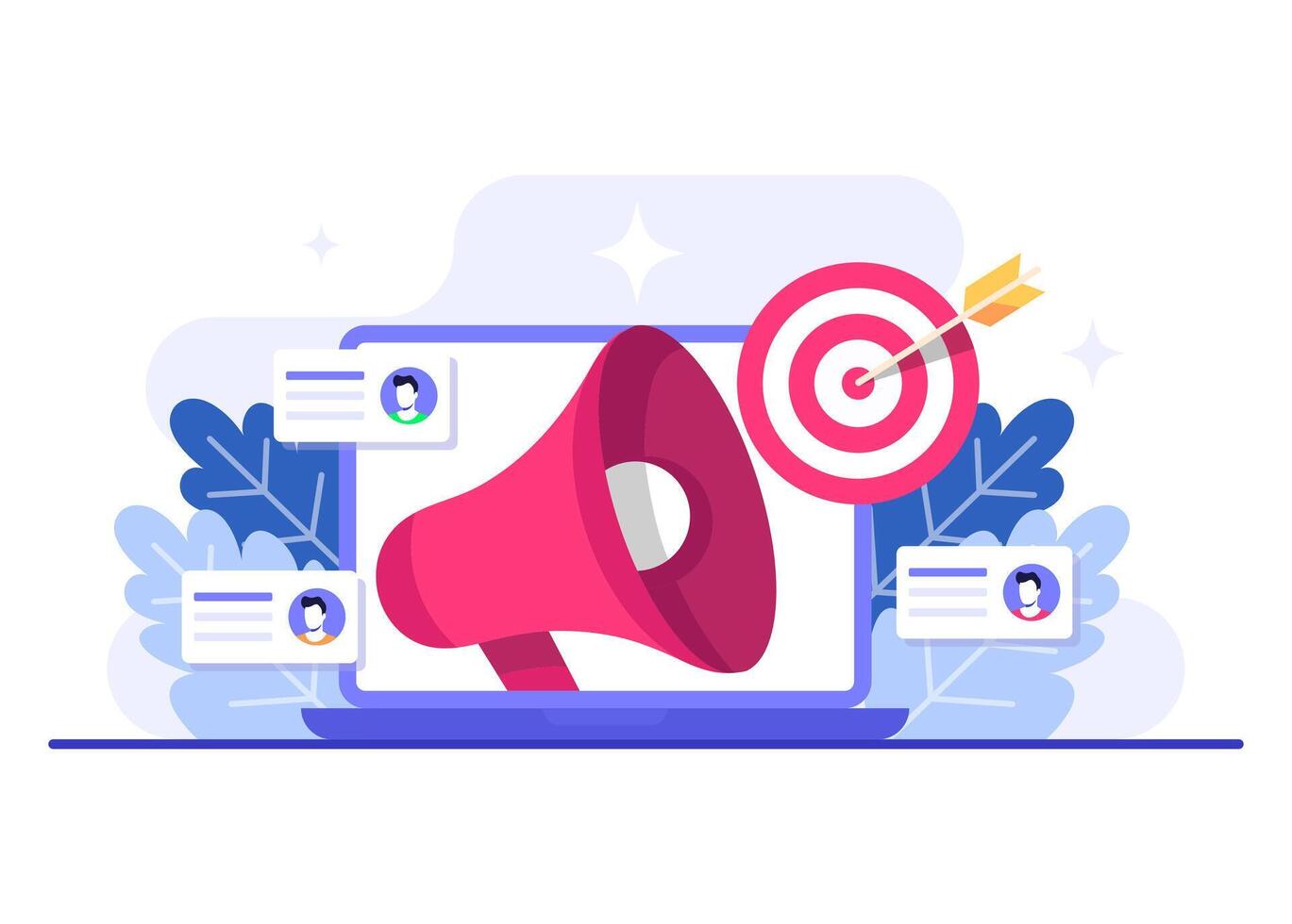 Leveraging email marketing to attract and engage the target audience flat illustration, Online business strategy, Advertising, Email newsletter, messaging vector