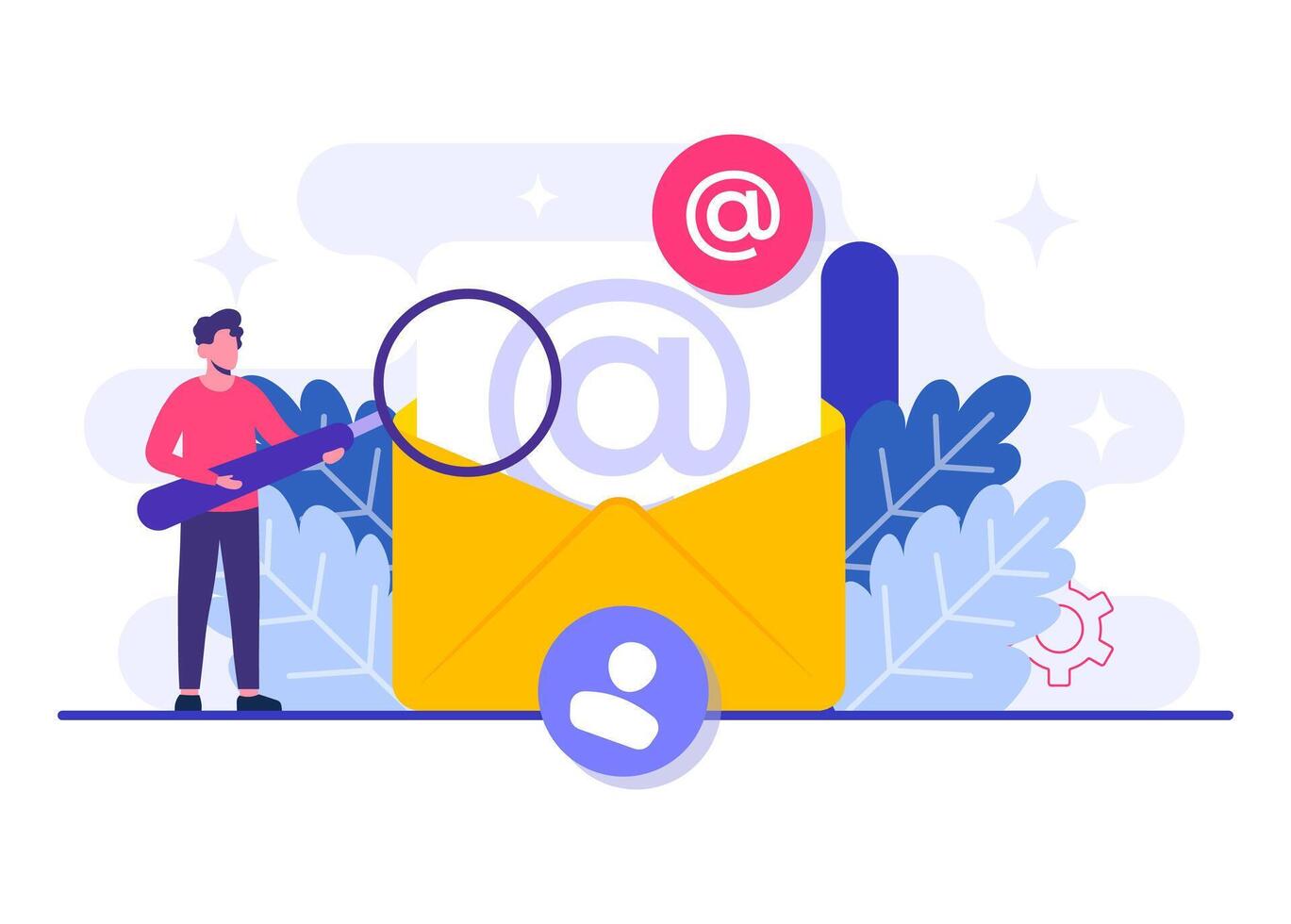 Combining email marketing and newsletters to engage with the target audience email marketing flat illustration, Online business strategy, Advertising, Email newsletter, messaging vector