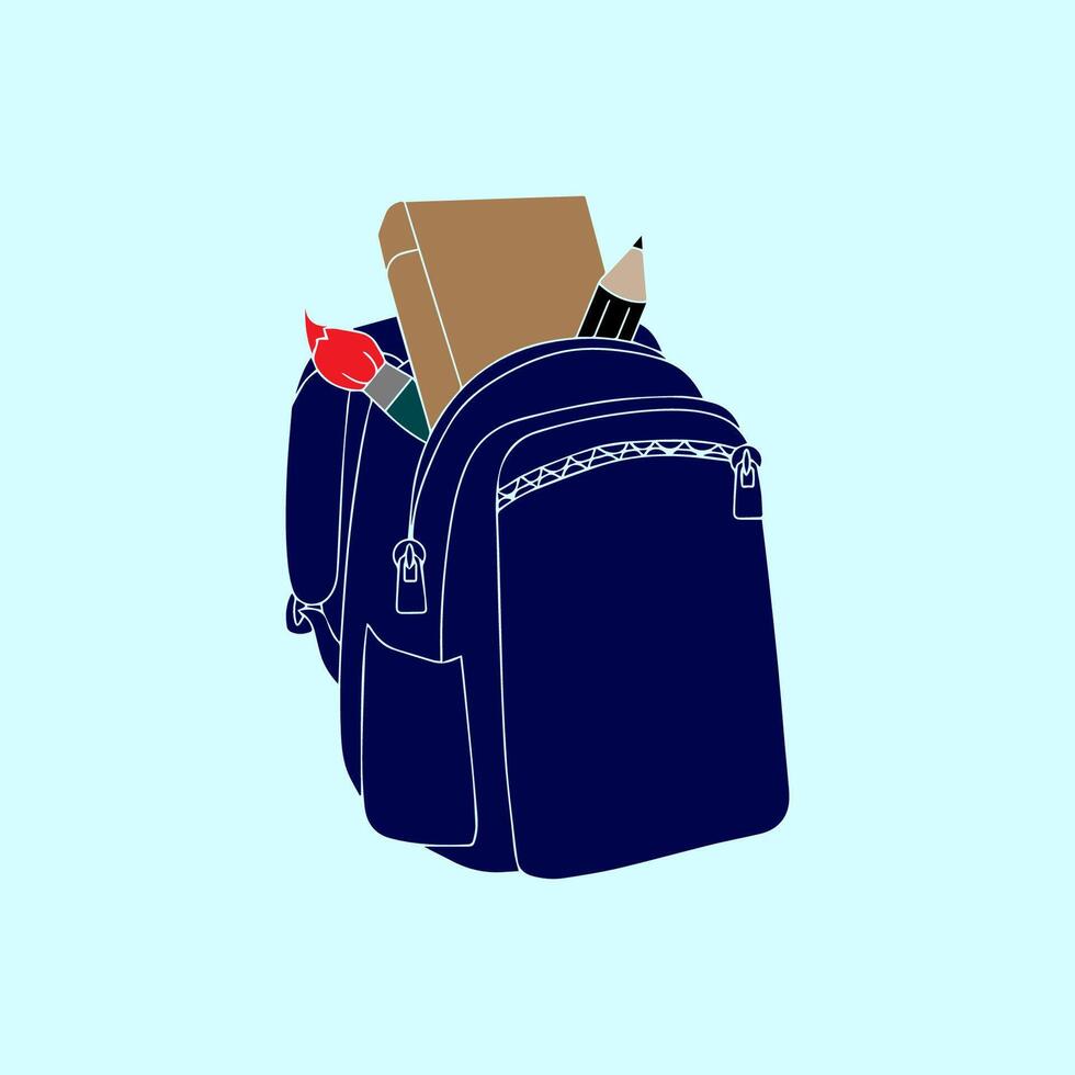 child school bag icon vector