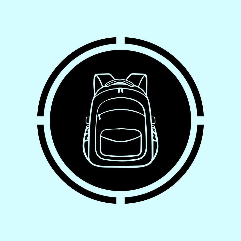 simple black children's bag vector