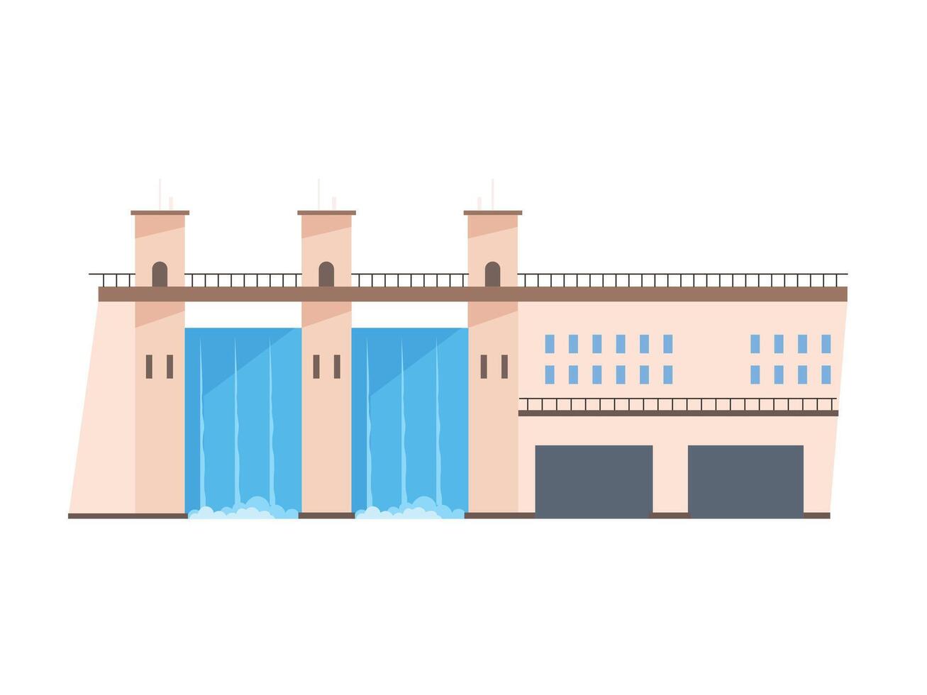 Hydroelectric power plant, dam hydro renewable energy vector