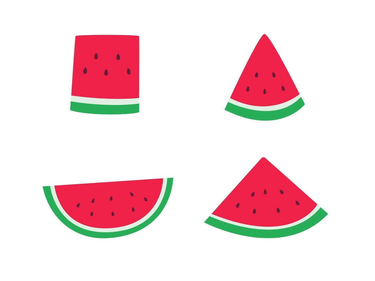 Set of watermelon, tropical fruit design element vector
